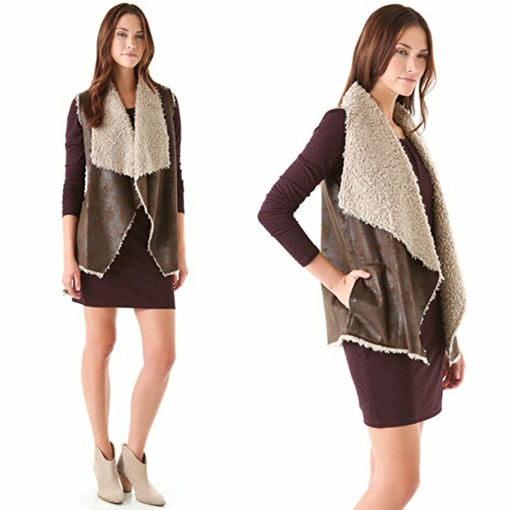 Women's Brown Shearling Vest